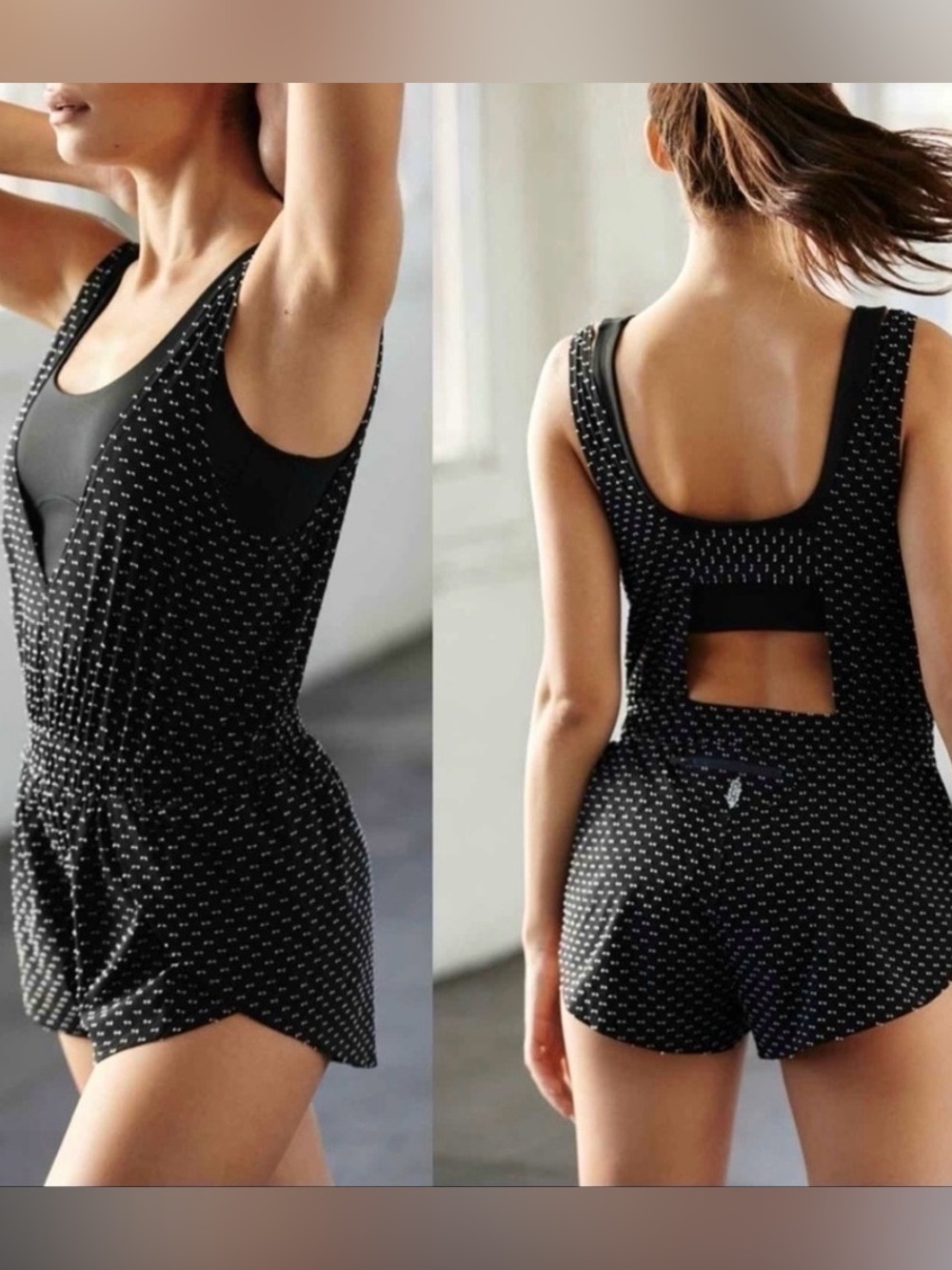 Free People Movement Jog It Off Romper/Onesie Black M NEW
